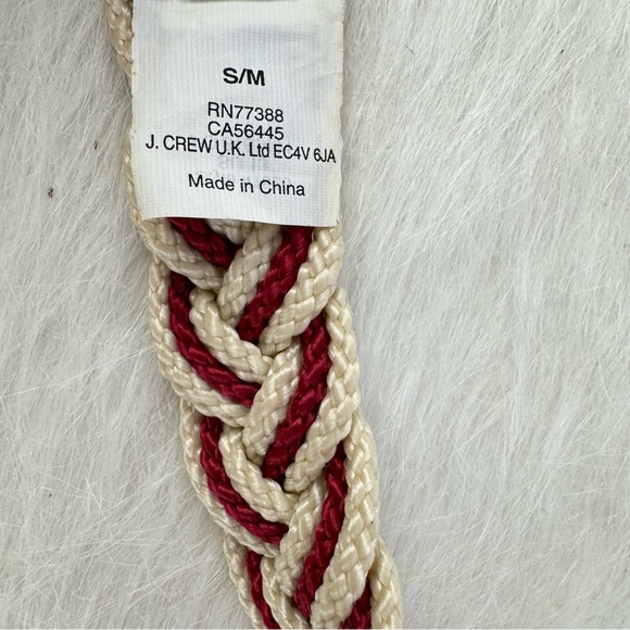J. Crew braided nautical rope belt red & cream S/M - Picture 14 of 14